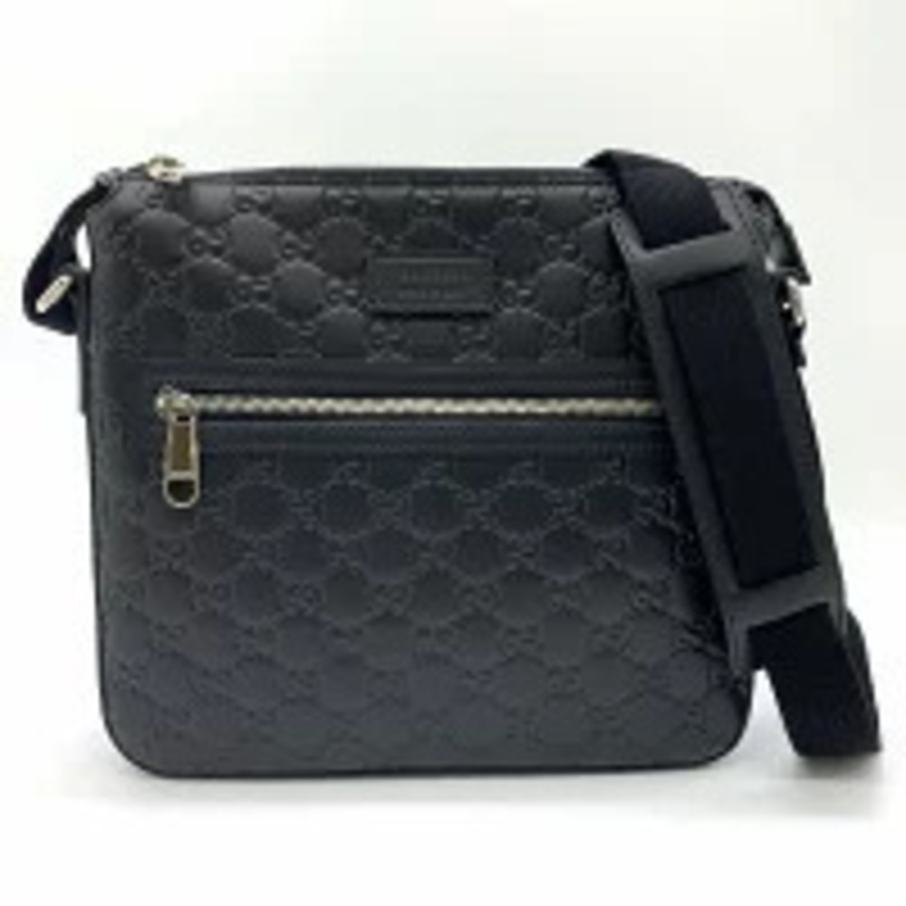 Gucci Shoulder Bag Shima Leather GG Black
